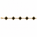 Gold and black flower bracelet