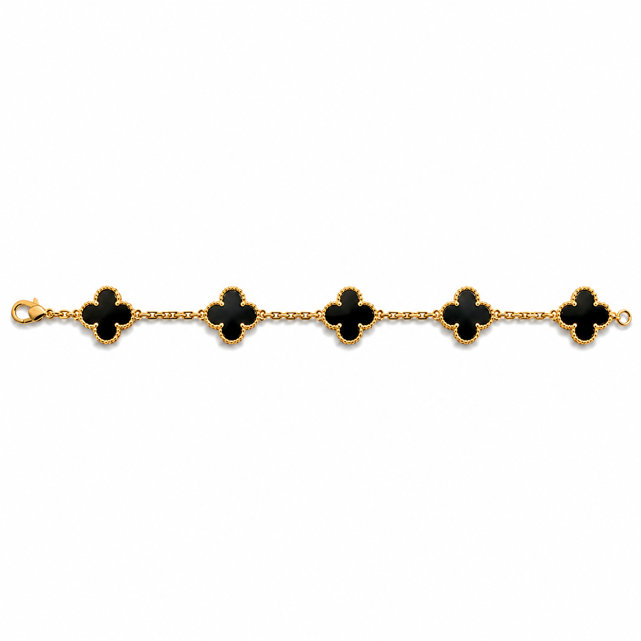 Gold and black flower bracelet